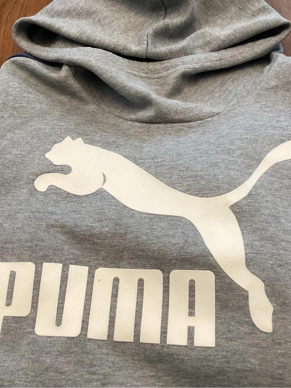 PUMA Men’s Gray Pullover Hooded Long Sleeve Sweatshirt Size M